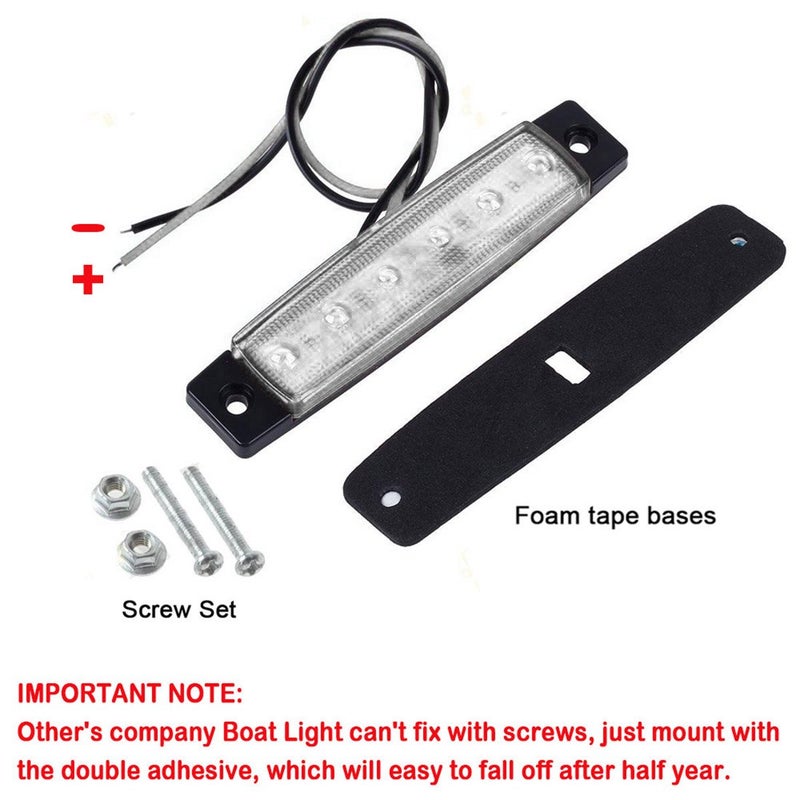 Shangyuan Interior Marine Strip Lights, 6 LED Utility Courtesy Light, White 12V Boat Lights, 6PCS - Image 3